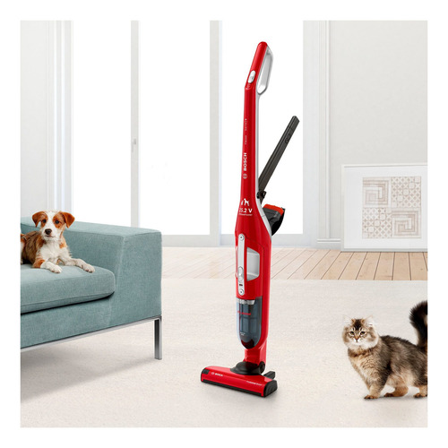 Imagen 5 de 10 de Aspiradora inalámbrica Vertical, De mano Bosch Serie 4 BBH3ZOO25 0.4L roja