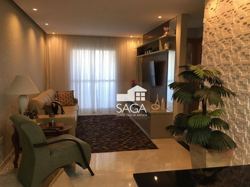 Imagem 5 de 30 de Todo Planejado E Decorado! Vista Mar! Apartamento Com 3 Dormitórios À Venda, 128 M² Por R$ 900.000 - Canto Do Forte - Praia Grande/sp - Ap4135