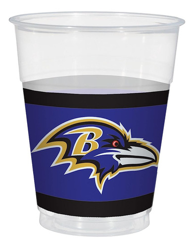 Baltimore Ravens Vasos De Plástico - 16oz | 25 Piezas