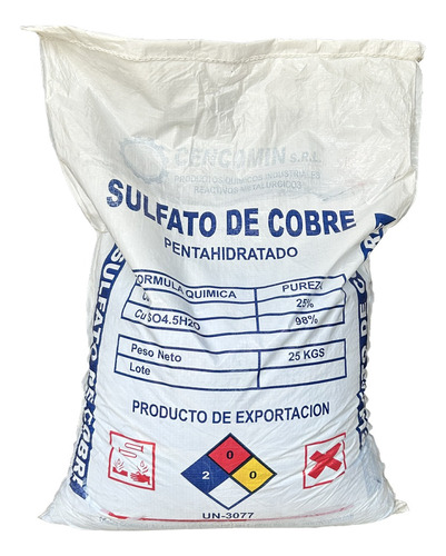 Sulfato De Cobre Pentahidratado 25 Kg - Alta Pureza 