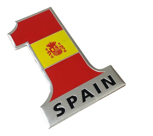 Emblema Espanha Bandeira 1 - Autoadesivo Alumínio