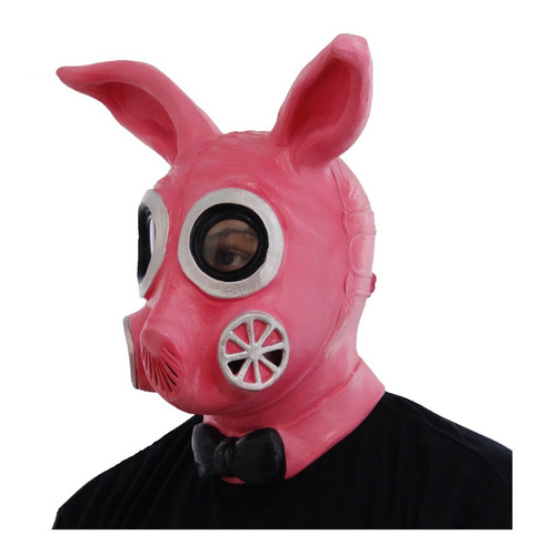 Máscara Gas Conejo Con Moño Deluxe Latex