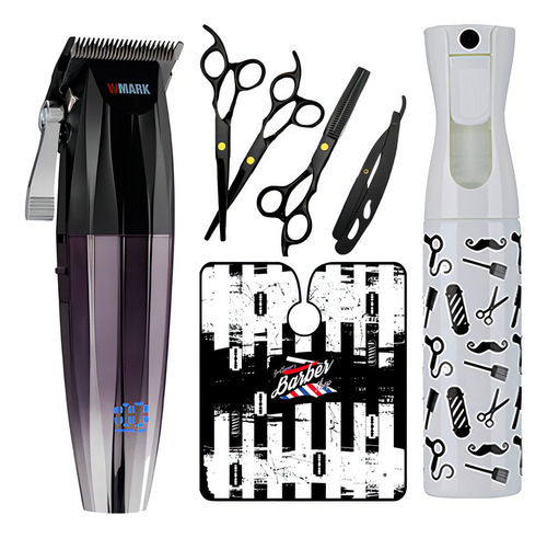 Kit Maquina De Corte Wmark Ng 222 Prata Com Capa E Acessorio Cor Prateado 127/220V