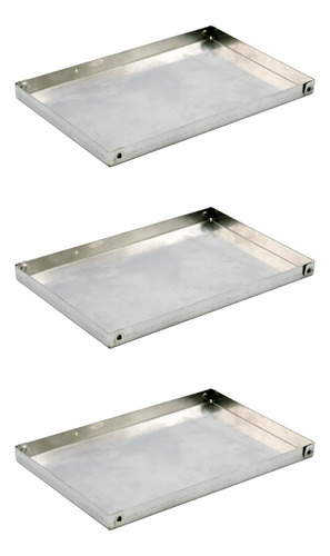 Set X 3 Bandeja Placa De Aluminio 45x35x2 Cm Panaderia Horno