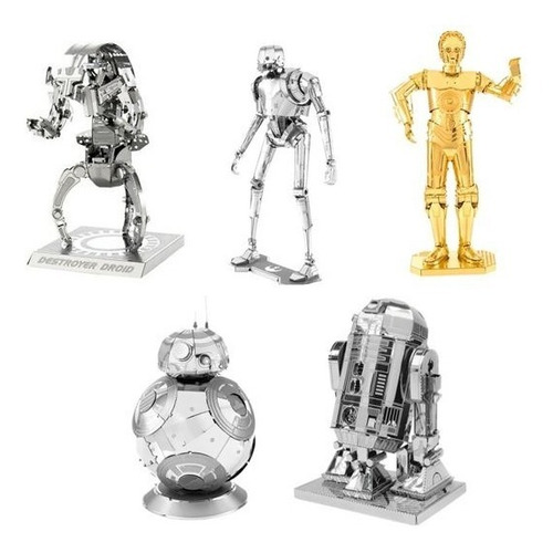 5 Droides Star Wars Modelo/rompecabezas De Metal Puzzle Diy