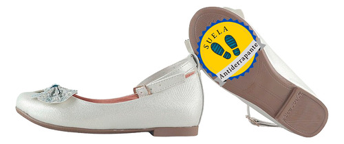 Zapatilla Princesa Frozen Flats Balerina Niña Plata 223-tp