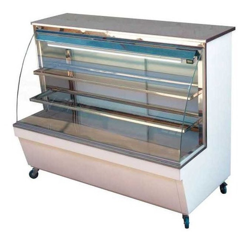 Imagen 2 de 2 de Vitrina Pastelera Refrigerada Curva 1,2 Mt Automática Acero