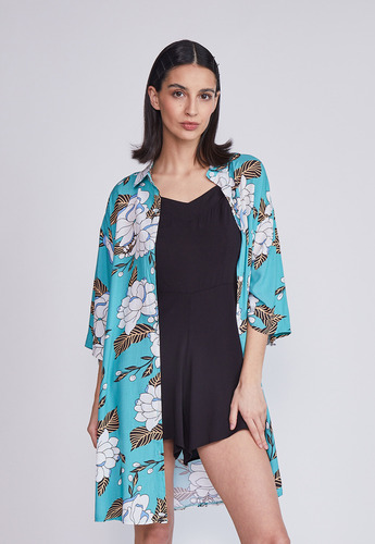 Blusa Mujer Tipo Kimono Celeste Sioux   