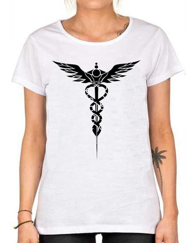 Remera De Mujer Medicina Logo Negro