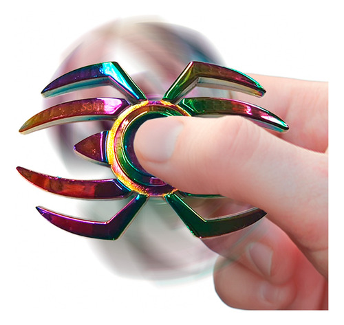 Fidget Spinner Araña Grande Tornasol Metal 100% Calidad Color 1