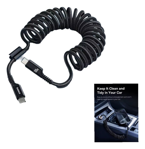 Cable Para Móvil Android /auto Carplay D Carga Rápida Negro