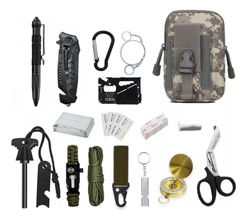 Kit Tactico Militar De Supervivencia 18 En 1 Con Mochila