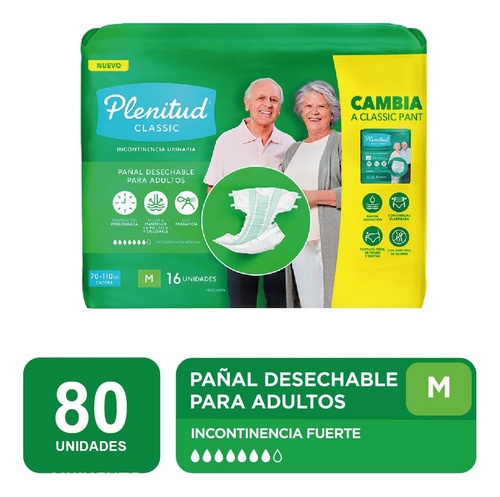 Pañales Para Adultos Plenitud Pañal Classic Pack X5