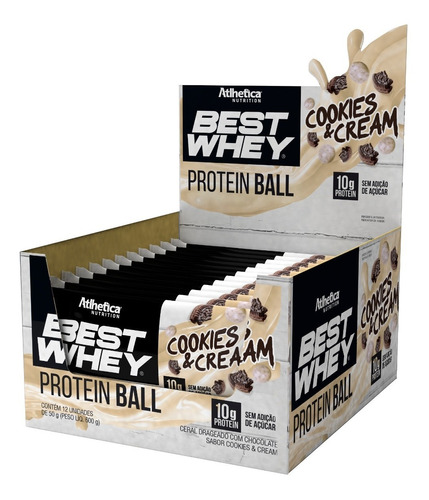 Best Whey Protein Ball Display C/ 12 Un -atlhetica Nutrition