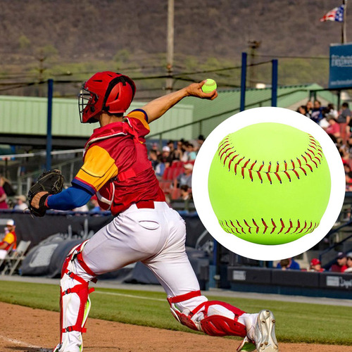 1 Pelotas De Softbol De Práctica Deportiva Amarillas, Tamaño