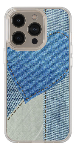 Funda Transparente Para iPhone  Imagen De Textura Deniim1