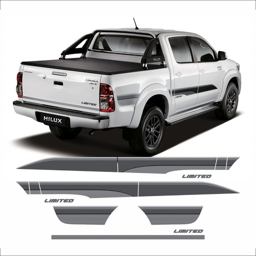 Kit Completo Adesivo Faixa Toyota Hilux Srv Limited 2015 Lmt