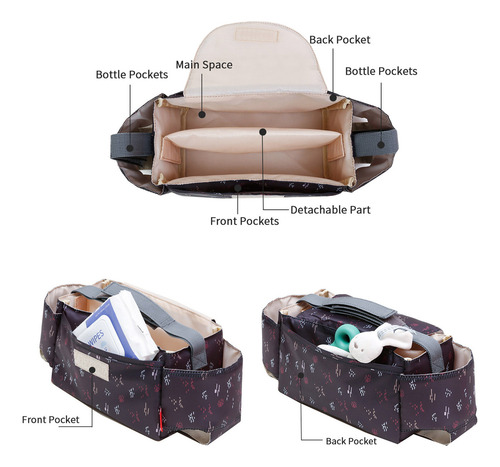 Organizador De Bolsas De Armazenamento Universal Stroller Cu