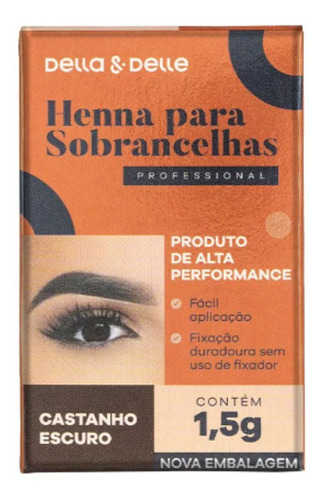 Henna Para Sobrancelhas 1,5g Della & Delle Cor Castanho-Escuro