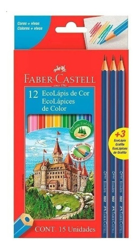 Lápis de pintura Faber Castell X12 Colors +3 lápis pretos