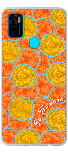 Funda Para Zte Para Mujer Flores Cempasúchil Con Nombre