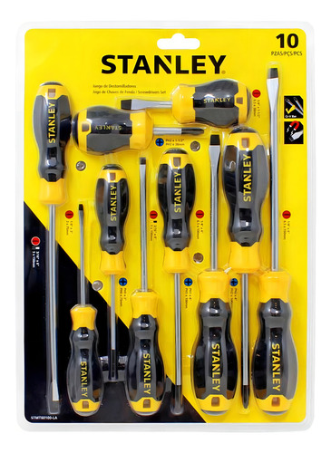 Juego De Desarmadores Básicos 10 Pz 60-100s Stanley