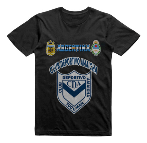 Remera Infantil Negra Club Deportivo Amaicha Tucuman