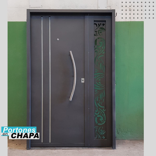 Puerta De 1.20 X 2.00 Exterior Con Postigo Fijo Decorado Blanco