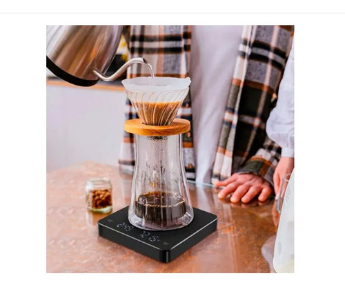 Balança Digital Café 3kg Cronômetro Barista Com Bateria Usb Capacidade Máxima 3 Kg Cor Preto