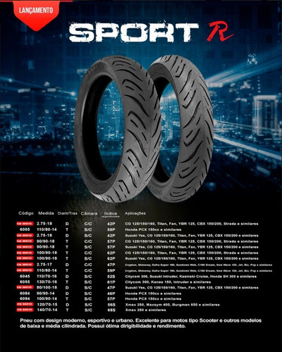 Honda Pcx Pneu 90/90-14 Technic Diant. S. Câmara Novo Modelo