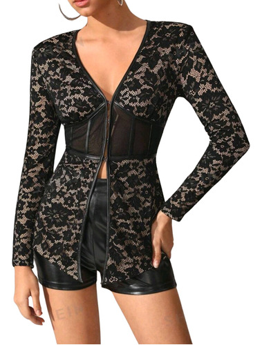 Corset Top Tendencia Shein Encaje Importado Bustier