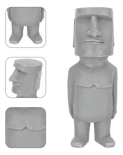 Dibujo Animado De Estatua De Piedra Con Decoración De Moai