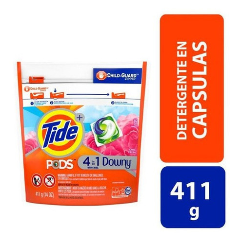 Tide Detergente De Ropa Concentrado Con Downy Capsulas 4en1