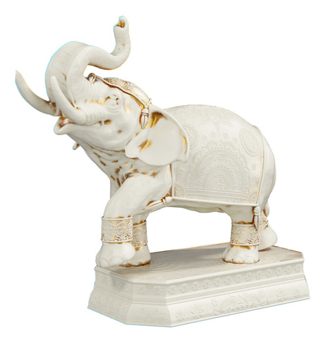 Estátua De Elefante Fonte Proteção Sabedoria Sorte Riqueza Cor Cor Mármore Dourado