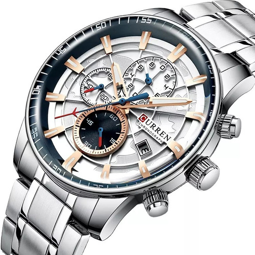 Reloj Hombre Nuevo Diseño Curren Cronograph Continent 8362