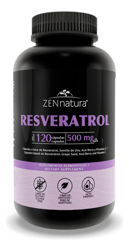 Resveratrol Vit C, Semilla De Uva, Acay Berry 120 Caps Zn Sabor Sin sabor