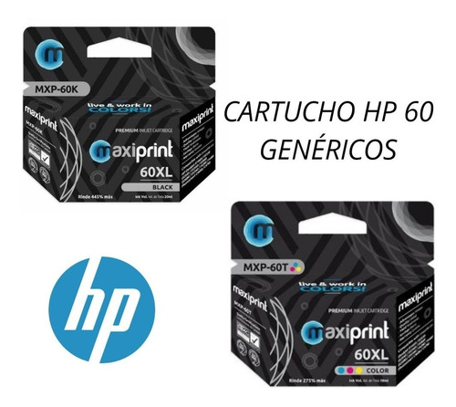 Cartucho De Tinta Compatible Hp 60 Xl Negro Cc641wn