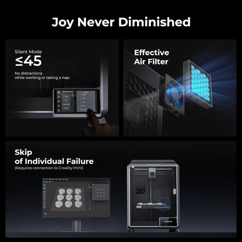 Impresora 3d Creality K1c: Velocidad De Hasta 23.622 In/s, Impresión Confiable En Fibra De Carbono, Diseño Antivibración, Calibración Automática Y Preensamblada. Ideal Para Tus Proyectos Creativos.