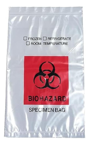 Biohazard Specimen Bags,100pcs 6x9in/15x25cm With Bioha...
