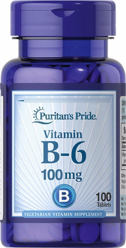 Vitamina B6 De 100 Mg Puritans Pride 100 Tabletas Redondas