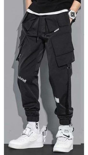 Pantalon Cargo Techwear Impermeable Negro 71