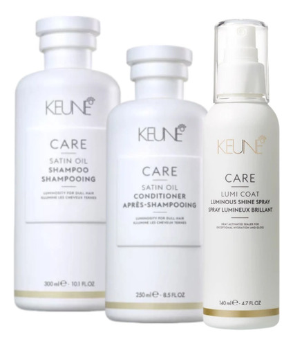 Kit Home Care Keune Satin Oil Shampoo Cond E Lumi Coat 140ml