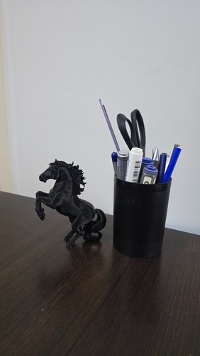 Figura Caballo Elegante Decoración 3d Escritorio Oficina Negro