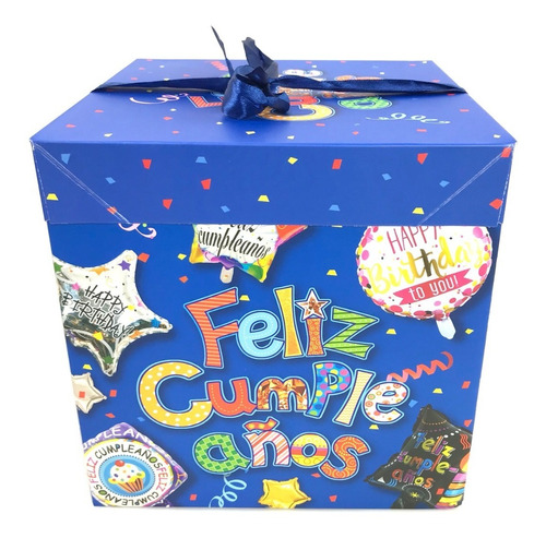 Caja De Regalo Sorpresa Plegable 22cm Feliz Cumpleaños