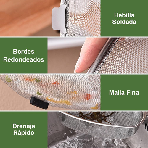Colador Para Fregadero De Cocina, Cesta Colador De Acero,