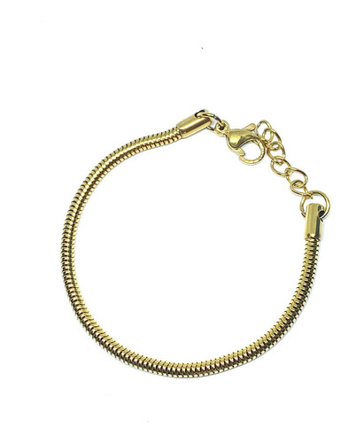 Pulsera Acero Inoxidable Dorado Cola De Rata 17cm X 4mm 