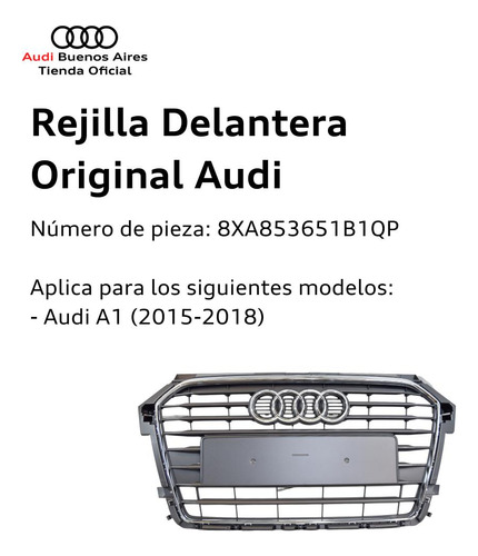 Rejilla Delantera Audi A1 2015 Al 2018