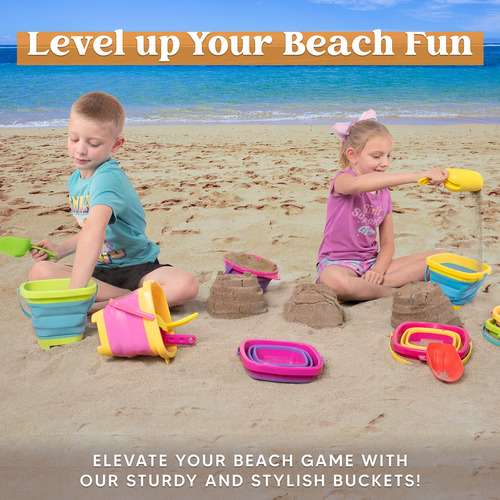 Cubos Plegables De Silicona 3 Unidades Para Playa Y Arena