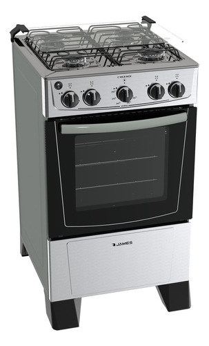 Cocina Gas James C105 B Inox Doble Vidrio Horno Acero