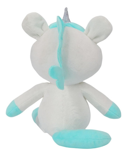 1 Animalito De Peluche Sonriente Unicornio Blanco Y Azul